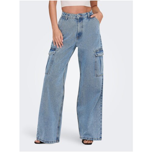 Only Light blue women&amp;#039;s wide jeans with pockets Hope - Women Slike