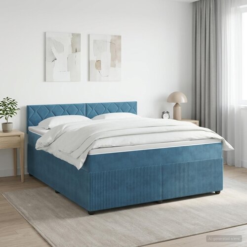  Boxspring krevet s madracem Tamno plava 140 x 200 cm Bar&scaron;un Cijene