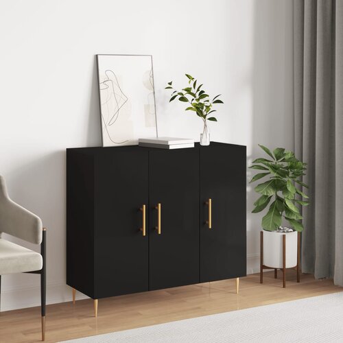 vidaXL Komoda crna 90x34x80 cm od konstruiranog drva Cijene