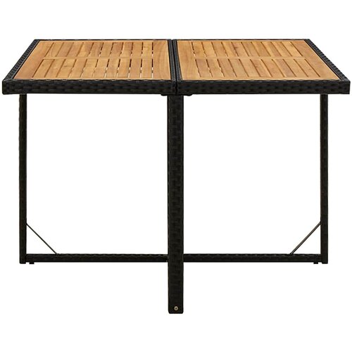  9-dijelni vrtni blagovaonski set s jastucima crni od poliratana Crna 109 cm table length Slike