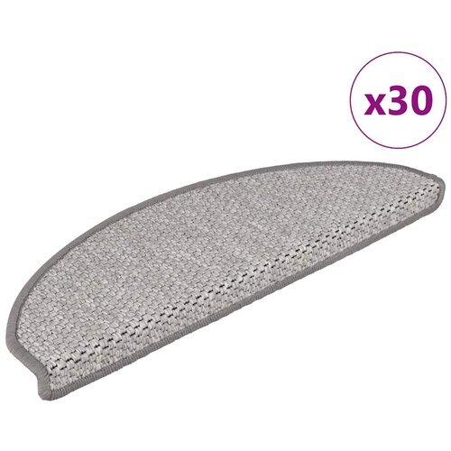 vidaXL Samolepilne preproge za stopnice Sisal-Look 30 kosov Platina Cene