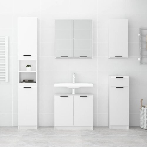 VidaXL kopalni&amp;scaron;ka omarica bela 64,5x33,5x59 cm konstruiran les Slike