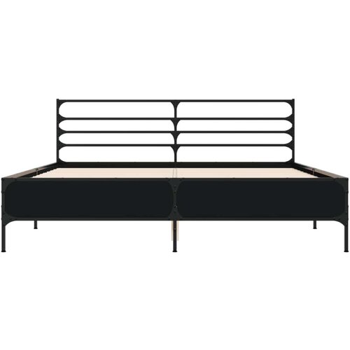  Okvir za krevet crni 150x200 cm konstruirano drvo i metal Slike