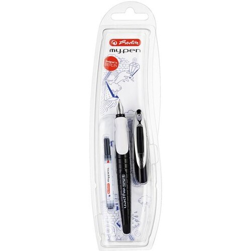 Herlitz Nalivno pero my.pen, black/white, na blistru 10999746 Slike