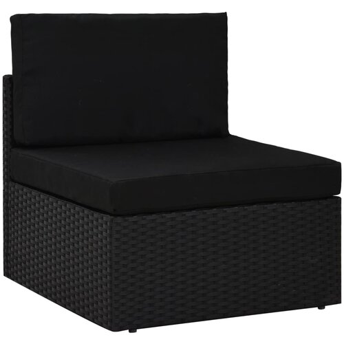  Modularna srednja sofa od poliratana crna Cene