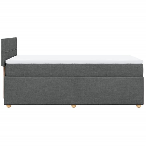  Krevet s oprugama i madracem tamnosivi 100 x 200 cm od tkanine Slike