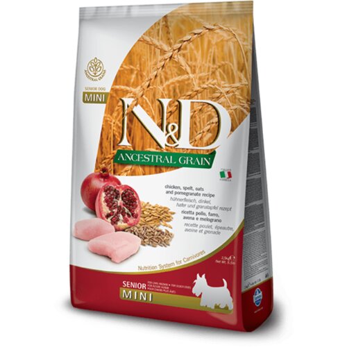 N&d suva hrana za pse ancestral grain senior mini piletina, spelta, ovas i nar 2.5kg Slike