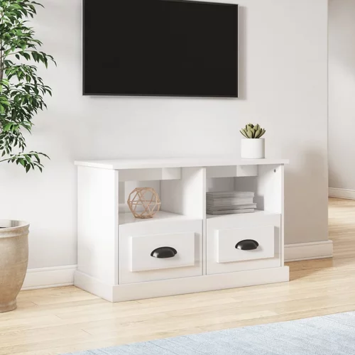 TV ormarić sjajni bijeli 80x35x50 cm od konstruiranog drva