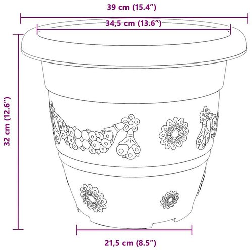  Okrugla saksija za cveće 24 pcs Crvena cigla &amp;Oslash; 26 x 21.5 cm - Crvena cigla &amp;Oslash; 22 x 18 cm 24 Slike