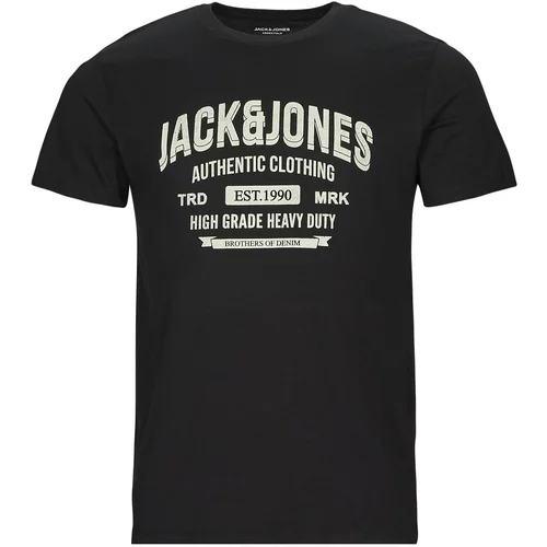 Jack & Jones Majice s kratkimi rokavi JJEJEANS TEE SS O-NECK Črna