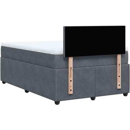 VidaXL Box spring krevet s madracem tamnosivi 120 x 200 cm bar&amp;scaron;unasti Slike
