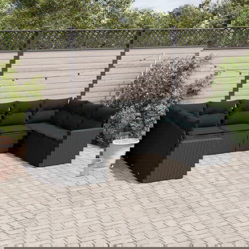 vidaXL 9-dijelni set vrtnih sofa s jastucima crni od poliratana Cijene