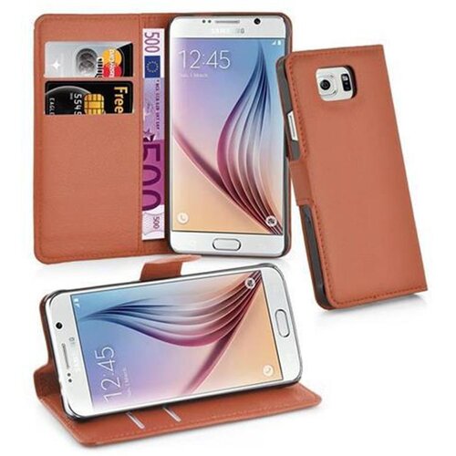 Cadorabo Ohi&scaron;je, združljivo z Samsung Galaxy S6 v sedlo rjave barve - Za&scaron;čitni ovitek z magnetnim zapiranjem, stoječo funkcijo in režo za kartice, (20550491) Cene