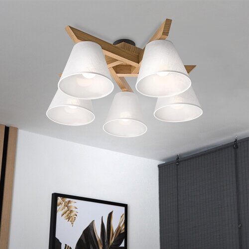  Brilagi - LED plafonski luster ANTHONY 5xE14/40W/230V hrast/bela Slike