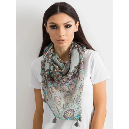 Fashion Hunters Gray scarf with an ethnic pattern