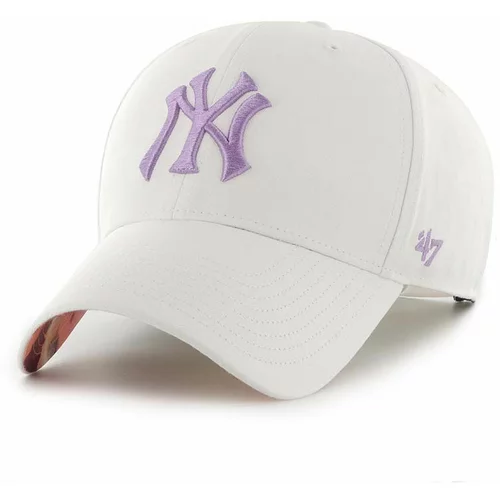 47 Brand Kapa iz mešanice volne MLB New York Yankees bela barva