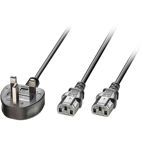 Lindy tok Y-kabel [1x VB vtič - 2x ženski konektor IEC C13\, 10 A] 2.50 m črna, (20414671) Cene