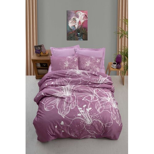 Aberto Design set posteljine 471, 200x220 cm, ljubičasto-bijela Cene