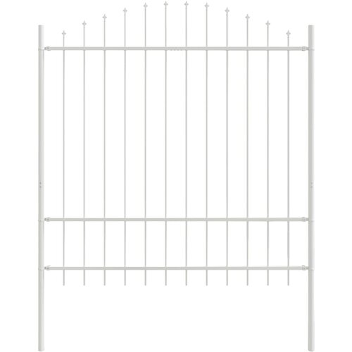  Vrtna Ograda 5 pcs Bijelo 170 x 215 cm Čelik s prahom premazan Slike