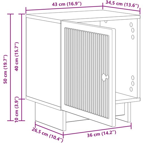  Noćni ormar Siva sonoma 43 x 34,5 x 50 cm Konstruirano drvo Slike