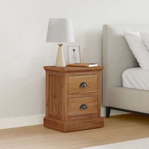  Noćni ormarić Prirodna 40 x 30 x 50 cm Čvrsto teak drvo Slike