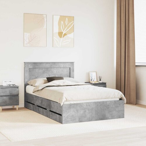  Krevetna konstrukcija s ladicama Betonski sivi 135 x 190 cm Cijene