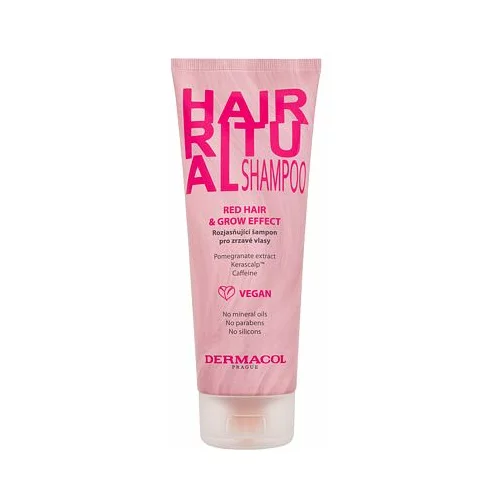 Dermacol Hair Ritual Shampoo Red Hair & Grow Effect šampon za rdeče lase 250 ml za ženske