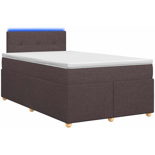 Boxspring krevet s madracem Tamno smeđa 120 x 190 cm Tkanina Slike