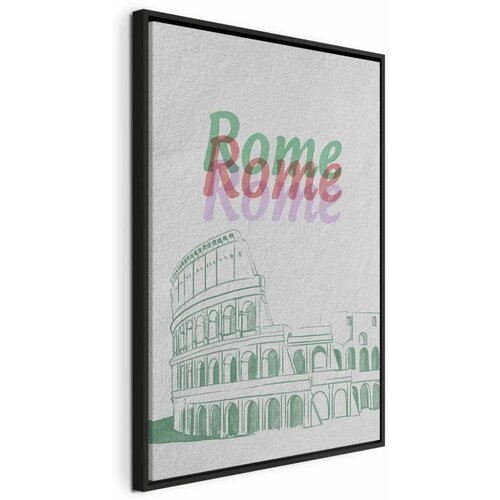  Slika - Rome in Watercolours (1 Part) Vertical 60x90 U crnom drvenom okviru Cene