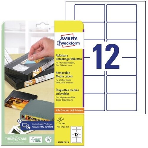 Zweckform Etikete l4742rev 1/25 78,7x46,6mm Slike
