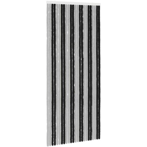 vidaXL Zavjesa protiv insekata Chenille Siva i crna 100 x 230 cm - Siva i crna (dvostripa) 100 x 230 cm Cijene