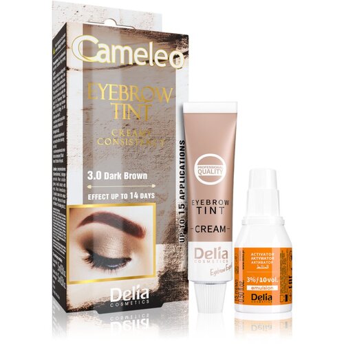 Delia Cosmetics Cameleo profesionalna kremasta barva za obrvi brez amoniaka odtenek 3.0 Dark Brown 15 ml Cene