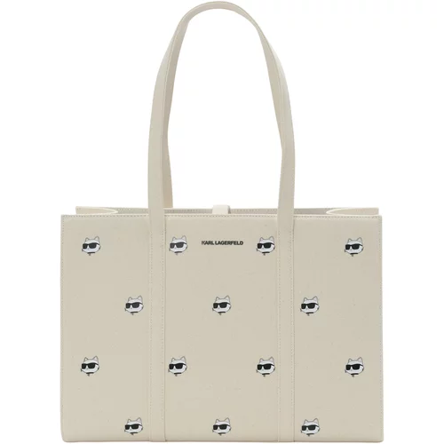 Karl Lagerfeld Nakupovalna torba 'IKONIK 2.0' bež / črna / bela