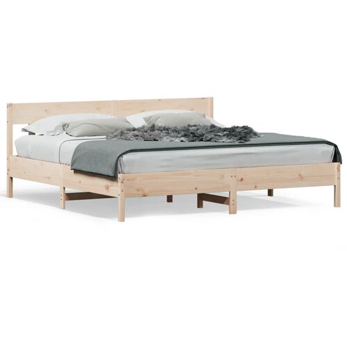  The Living Store Posteljni okvir brez vzmetnice 200x200 cm trdna borovina - Posteljni Okvir, (21501501) Slike