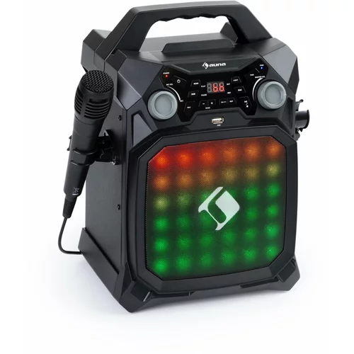 Auna Rockstar LightShow, karaoke uređaj, bluetooth, USB, Line-In/Out, 2 x 6,3mm, crni