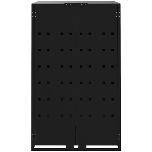  Spremi&amp;scaron;te za 2 kante za otpad crno 138 x 79 x 117 cm čelično Slike