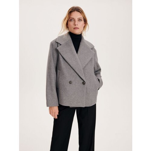 Reserved oversize kratka jakna - svetlo siva Cene