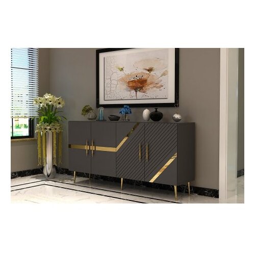 Hanah home komoda fuga KB150 anthracite gold Slike