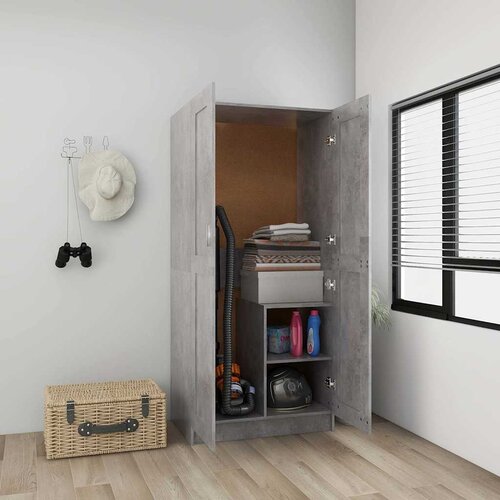  Ormar siva boja betona 82,5 x 51,5 x 180 cm konstruirano drvo Cijene