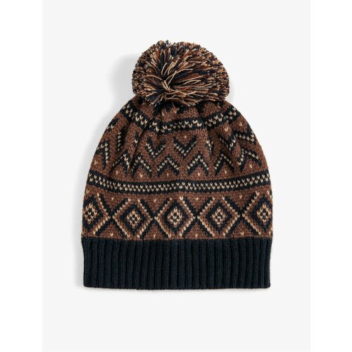 Koton Knitted Beret Ethnic Patterned with Pompom Detail Cene