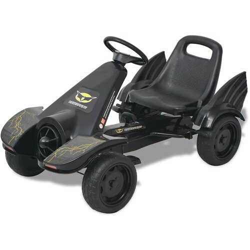 Go Kart sa Pedalama i Podesivim Sjedalom Crni Slike