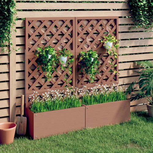  Sadilice s re&scaron;etkom 2 kom smeđe 65 x 33 x 135 cm WPC Cijene