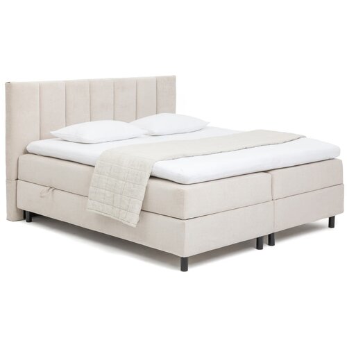 Bonami Selection Bež boxspring postelja s prostorom za shranjevanje 160x200 cm Elva Bold Line – Cene