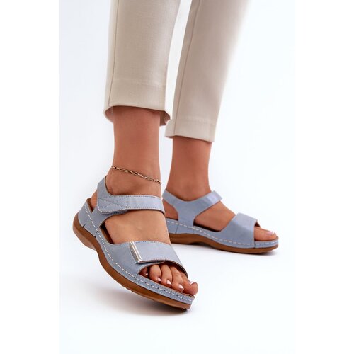 PE1 Comfortable Women's Sandals with Velcro Blue Iphiope Cene