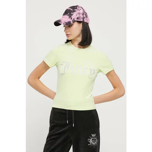Juicy Couture Kratka majica ženski, zelena barva