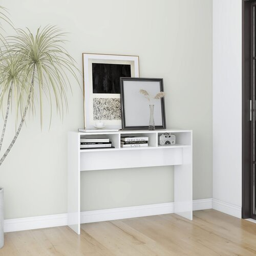  Konzolni stol visoki sjaj bijeli 105x30x80 cm konstruirano drvo Cijene