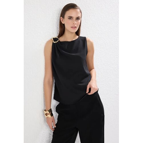 TRENDYOLMILLA Ženska bluza Tprss25Bz00003, Crna Cene
