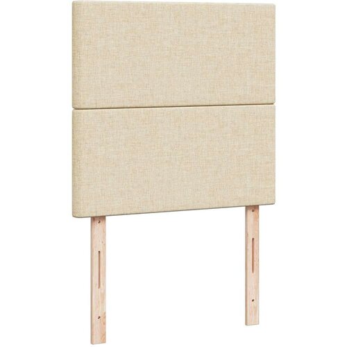 vidaXL Box spring postelja z vzmetnico krem 90x200 cm blago Cene