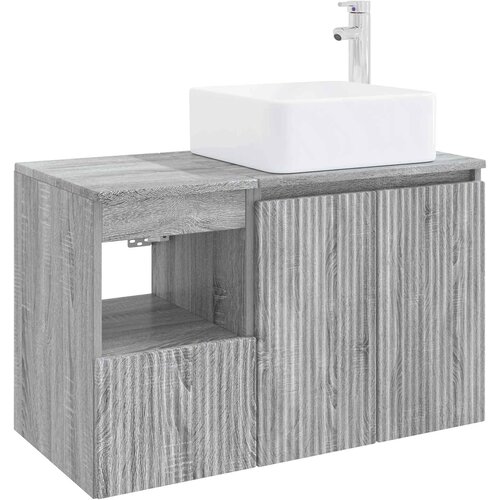  Set namje&amp;scaron;taja za kupaonicu 2 kom. Siva Sonoma 53 x 35 x 80 cm Slike