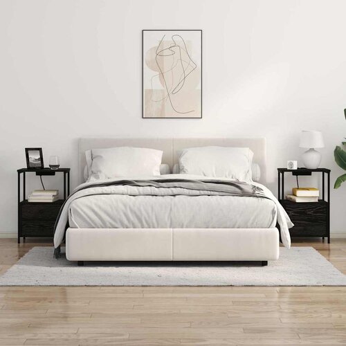  Noćni ormar 2 pcs Crni hrast 40 x 31 x 60 cm Konstruirano drvo Slike
